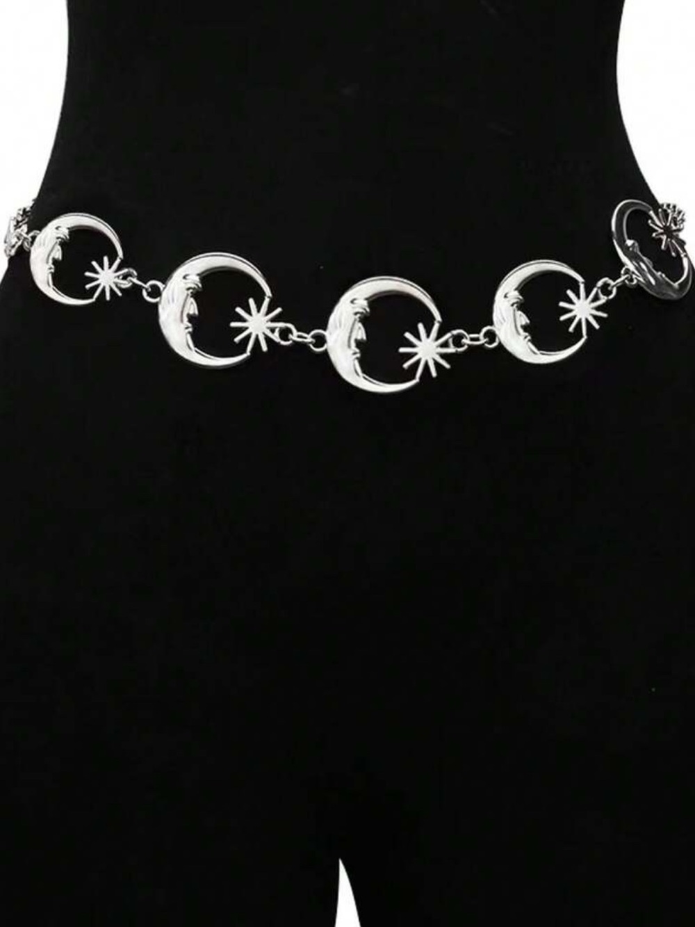 Silver Celestial Moon & Star Chain Belt NEW 🏷️
